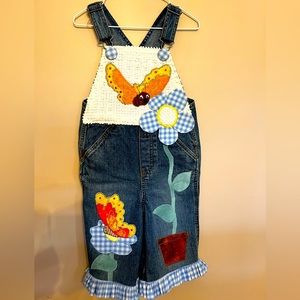 Girls custom embroidered overalls